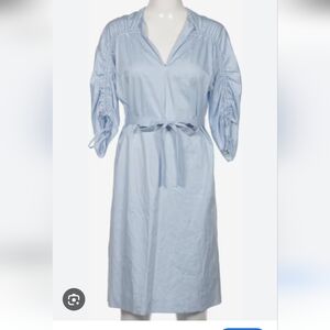 Boss Light Blue Gathered Sleeve Dress